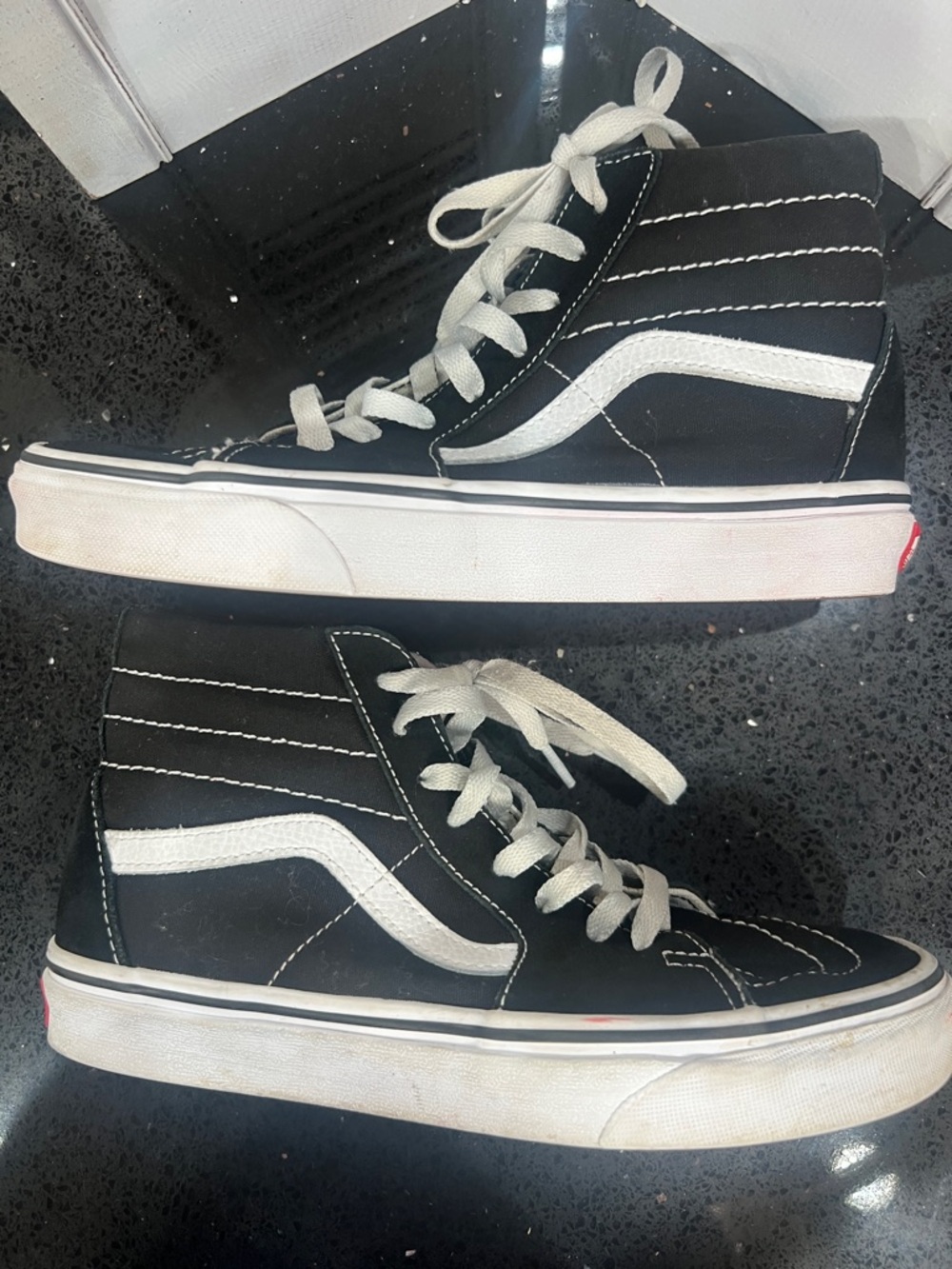 Vans Black & White Sk8-Hi Classic High Top Sneakers